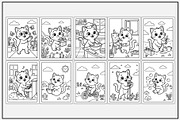 Cat Daily Routine Coloring Book, an Animal Illustration by Lamia Emad (Thumbnail 3 of 5)