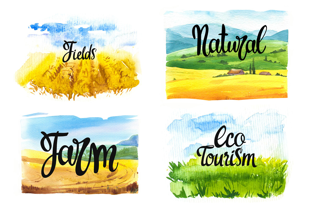 Watercolor Landscapes, a Graphic by Mona Monash (Photo 5 of 7)