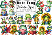 Funny Cute Frog Sublimation Clipart, a Graphic by CitraGraphics (Thumbnail 1 of 5)