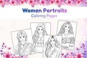 45 Women Portraits Coloring Book, a Person Illustration by SimoDigitalArt (Thumbnail 3 of 5)