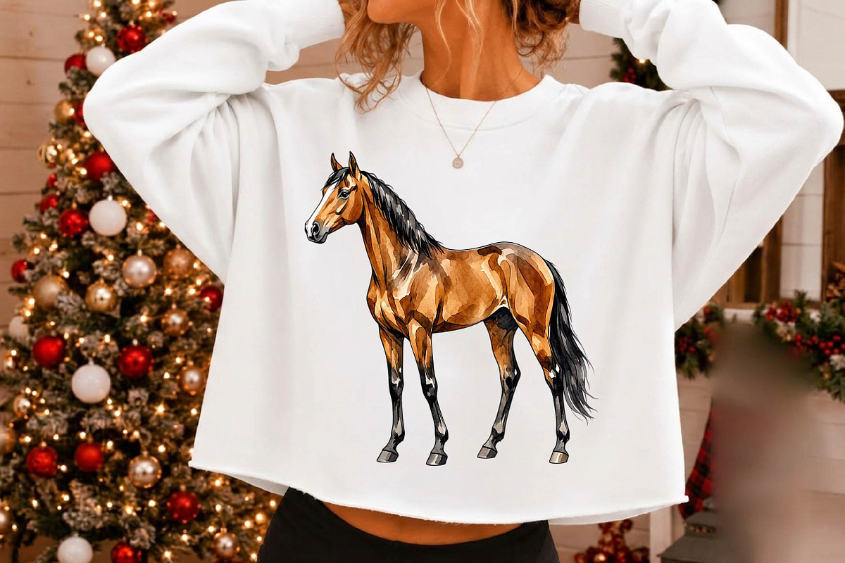 Watercolor Horse Clipart, an Animal Illustration by fashionaddict (Photo 5 of 7)