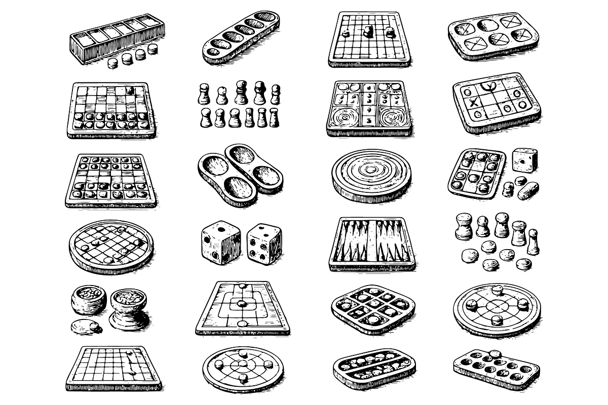Vintage Board Games Collection, an Object Graphic by RT Studio (Photo 2 of 4)