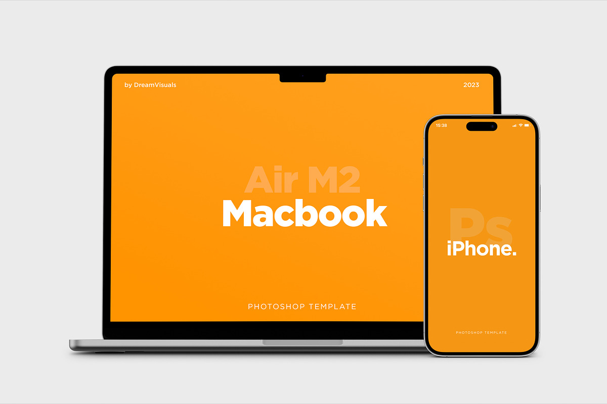 Macbook Air and iPhone Mockup Pack, a Mac Mockup by DreamVisuals (Photo 2 of 10)