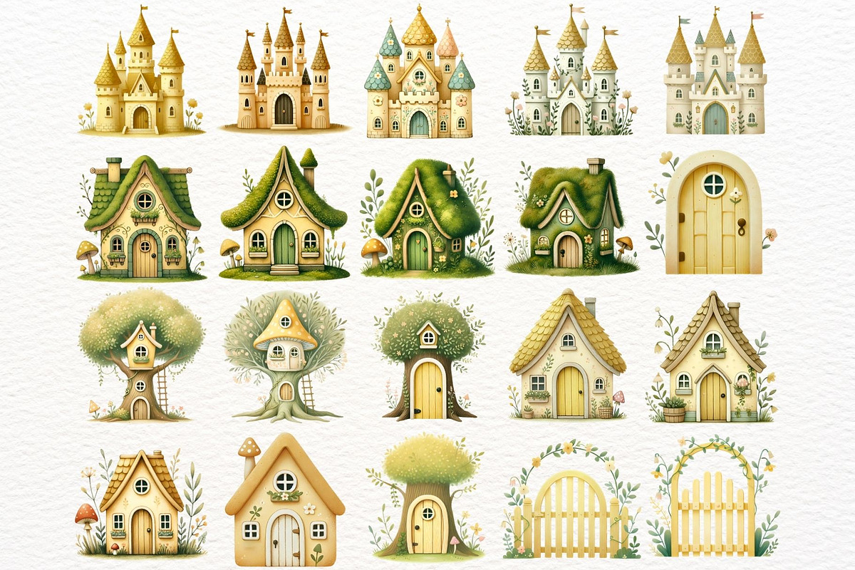 Watercolor Yellow Fairy Clipart, an Animal Illustration by Nicolle's Colorful Art (Photo 2 of 9)