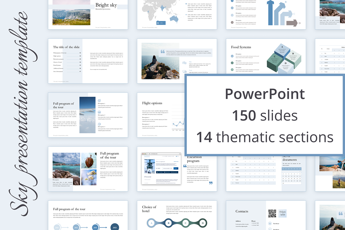 Sky presentation template PowerPoint, a Presentation Template by KaluginaWEB (Photo 1 of 9)