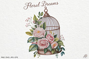 Vintage Floral Birdcage Bundle, an Illustration by Actual Pixel (Thumbnail 5 of 12)