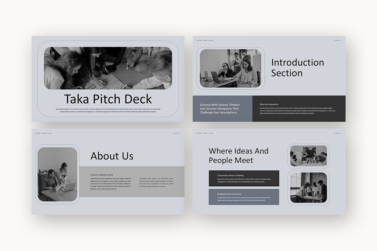 Taka : Pitch Deck Kit Powerpoint, a Presentation Template by Punkl Camp (Photo 2 of 16)