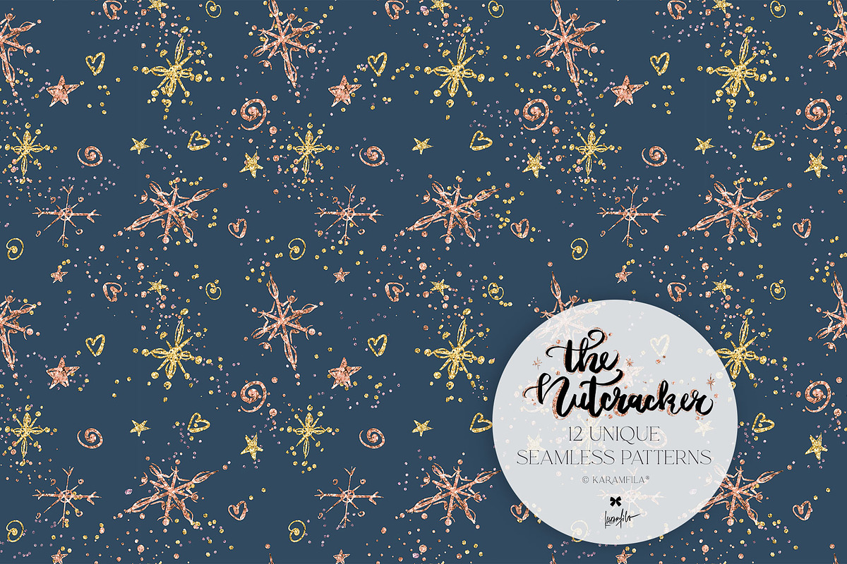 Nutcracker Christmas Magic Patterns, a Pattern Graphic by KaramfilaS (Photo 14 of 21)