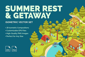Summer Rest Set Vector, an Object Graphic by 35lab