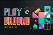 Play Ground Font | 3D Font, a Sans Serif Font by WhymoreArt (Thumbnail 1 of 10)