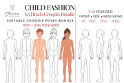 Child Fashion Croquis Bundle, a Person Illustration by Shorena Fashion Draws (Thumbnail 1 of 13)