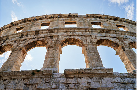 Ancient Roman amphitheater arena, an Architecture Photo by Oleksandr Berezko