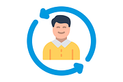 Rotation Flat Icon, a Duotone Icon by Pexelpy (Thumbnail 2 of 2)