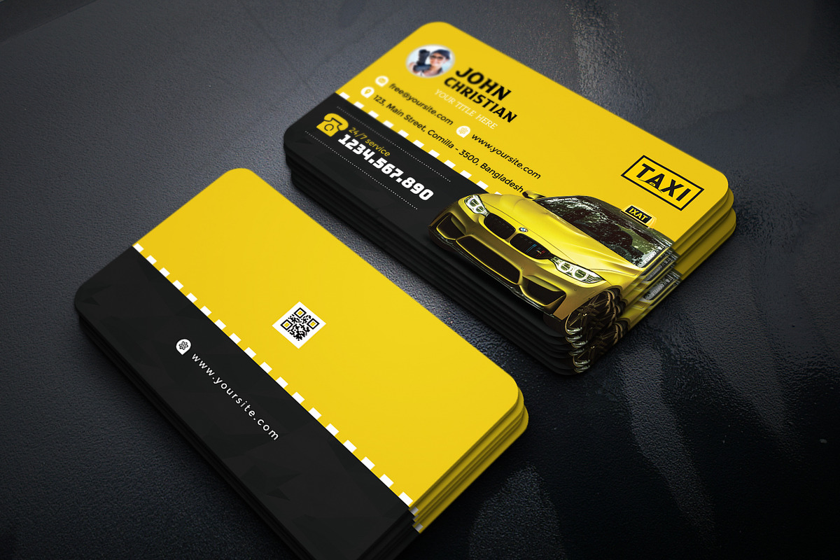 Taxi Cab Business Card, a Business Card Template by GreenPixi (Photo 1 of 3)