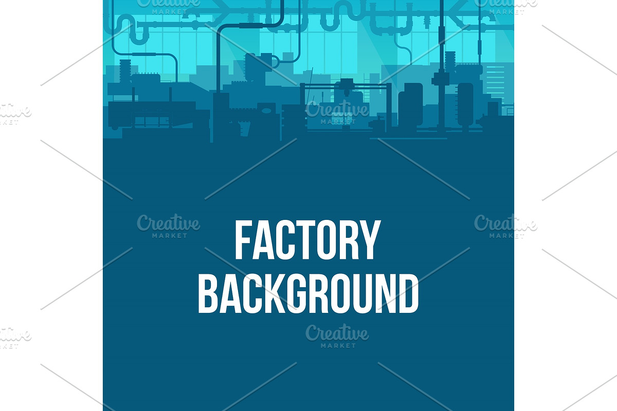 Factory line industrial plant scene., a Technology Illustration by HAPPY VECTOR