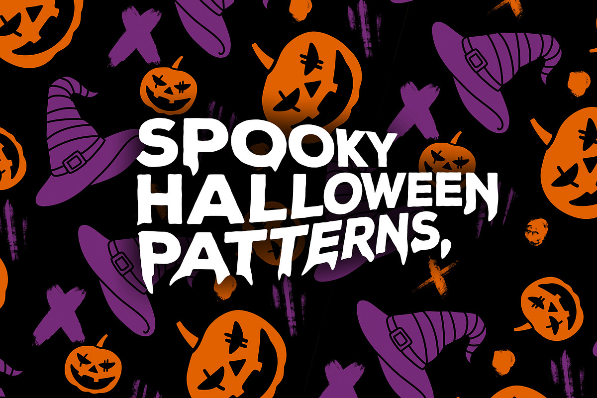 Spooky Halloween Pattern Backgrounds, a Pattern Graphic by Layerform Design Co. (Photo 1 of 3)