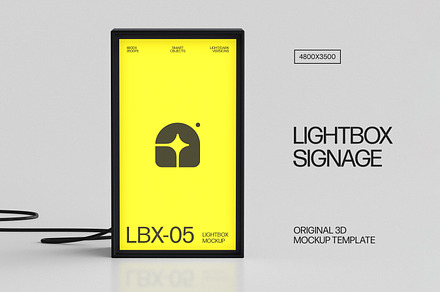 Framed Lightbox Signage Mockup, an Advertising Mockup by Design Squad