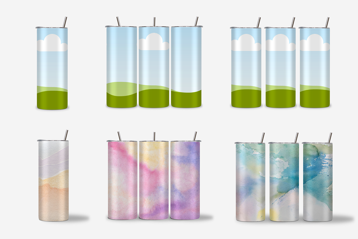 20oz Skinny Tumbler Mockups, a Cups & Container Mockup by NoemieDesigns (Photo 2 of 6)