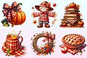 Red Gingham Autumn PNG Clipart, a Graphic by CitraGraphics (Thumbnail 3 of 4)