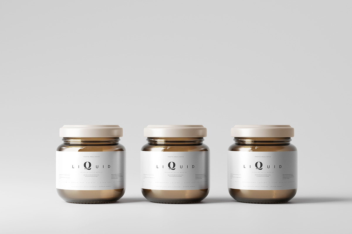 Amber Glass Jar Mockup, a Cups & Container Mockup by pmvch (Photo 4 of 10)