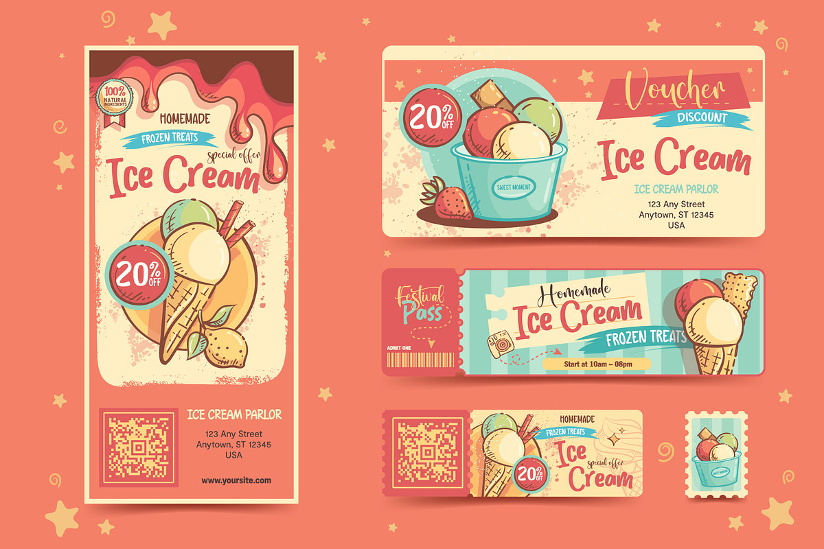 Retro Ice Cream Bundle, a Food Illustration by Nearbirds (Photo 11 of 12)
