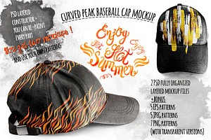 Curved peak Baseball Cap Mockup
