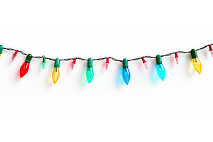 Colorful Christmas string lights, a Holiday Photo by piter.goskov