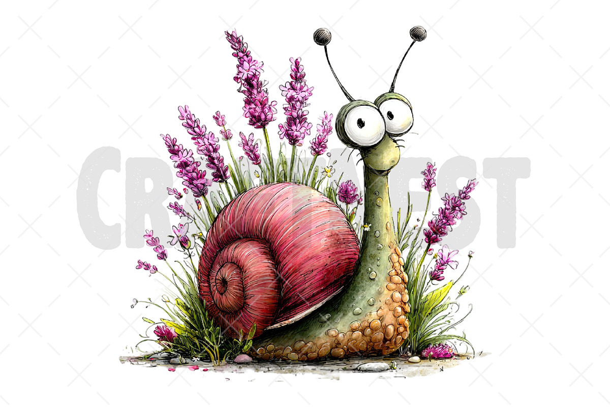 Whimsical Floral Snail Clipart, an Illustration by Craft Nest (Photo 11 of 12)