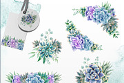 Succulent watercolor clipart, an Illustration by Nebbia (Thumbnail 7 of 10)