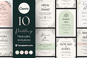10 Wedding Invitation Templates, a Templates & Theme by TemplateCastleStore (Thumbnail 1 of 9)