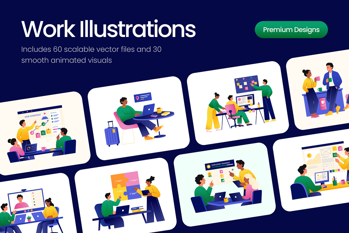 90 Work Flat Bundle, a Work Illustration by Prosymbols (Photo 1 of 10)