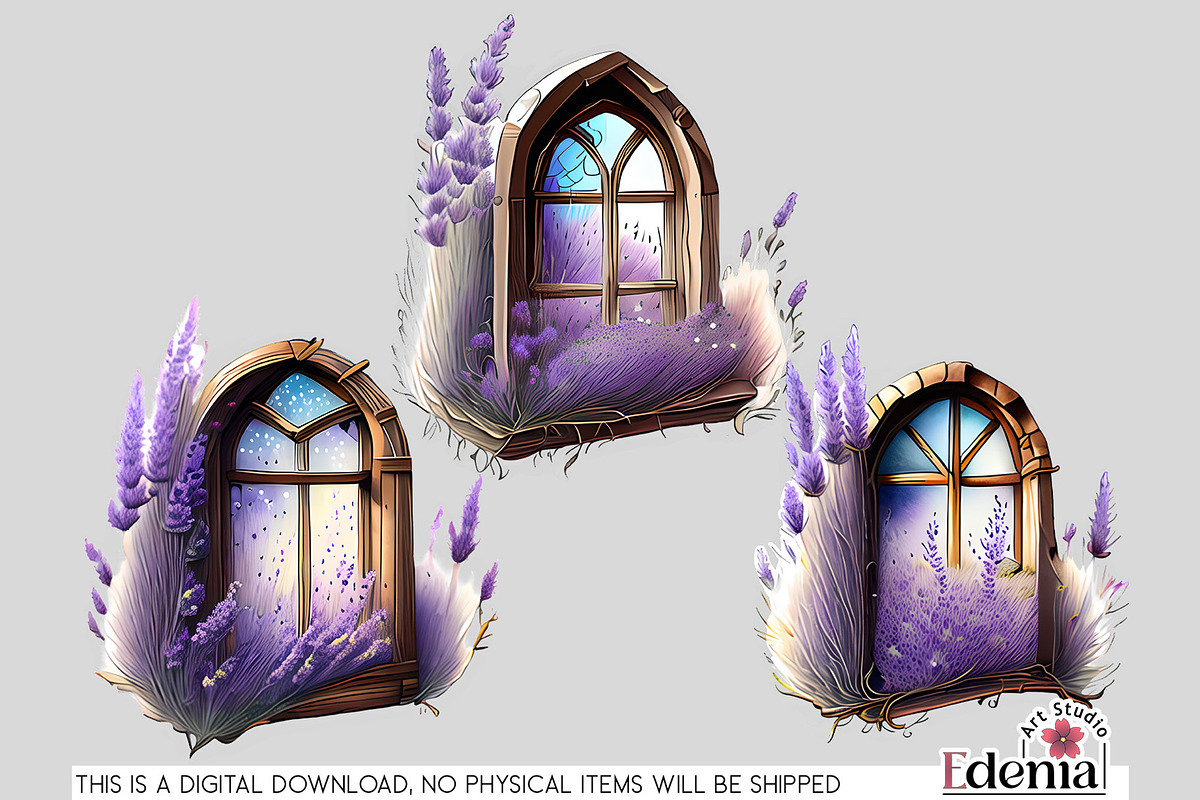 Lavender Dreams Clipart Sublimation, a Seasonal Illustration by EdeniaArtStudio (Photo 4 of 6)