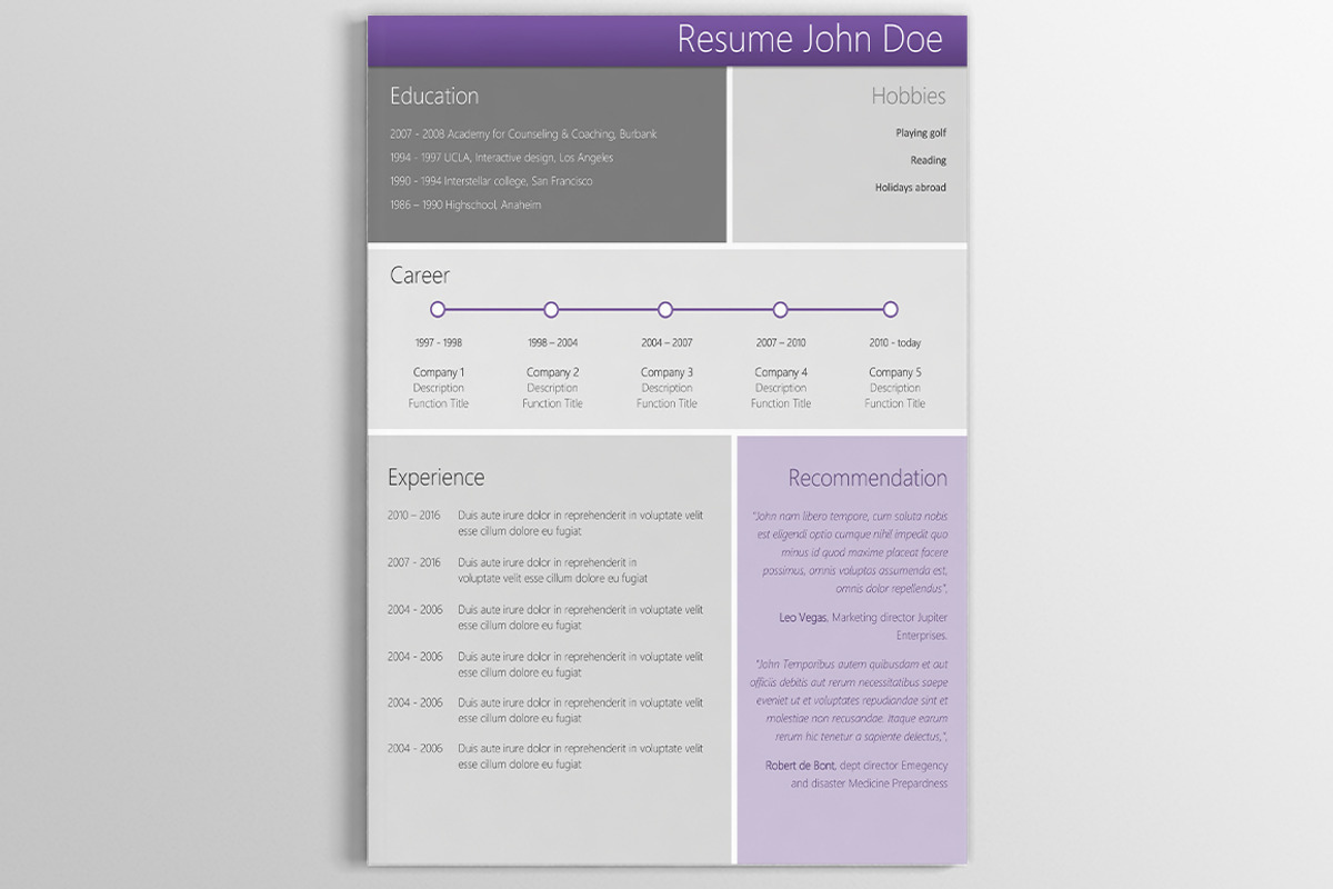 Modern creative MS Word Resume / CV, a Resume Template by DutchDigitalDesign (Photo 3 of 4)