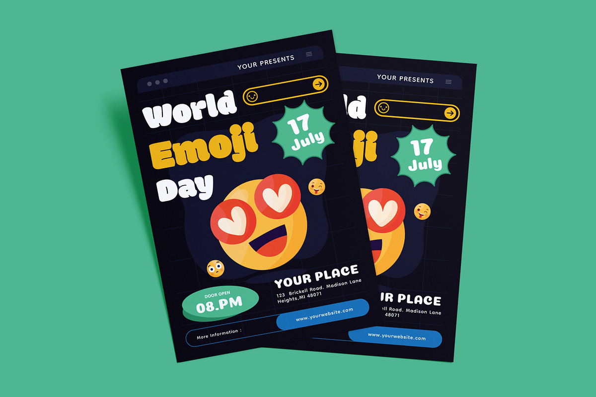 World Emoji Day Flyer Template, a Flyer Template by VictorThemes