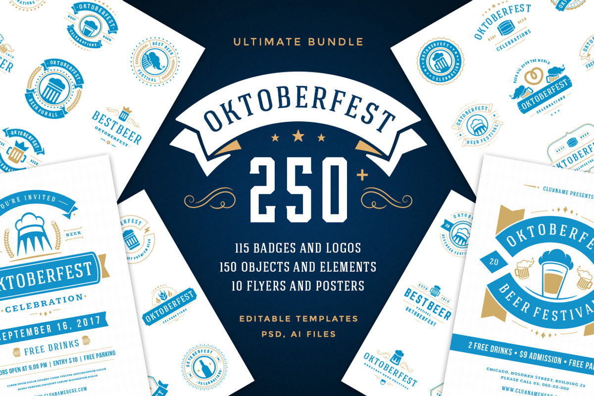Oktoberfest vintage badges & labels, a Branding & Logo Template by Vasya Kobelev (Photo 1 of 25)