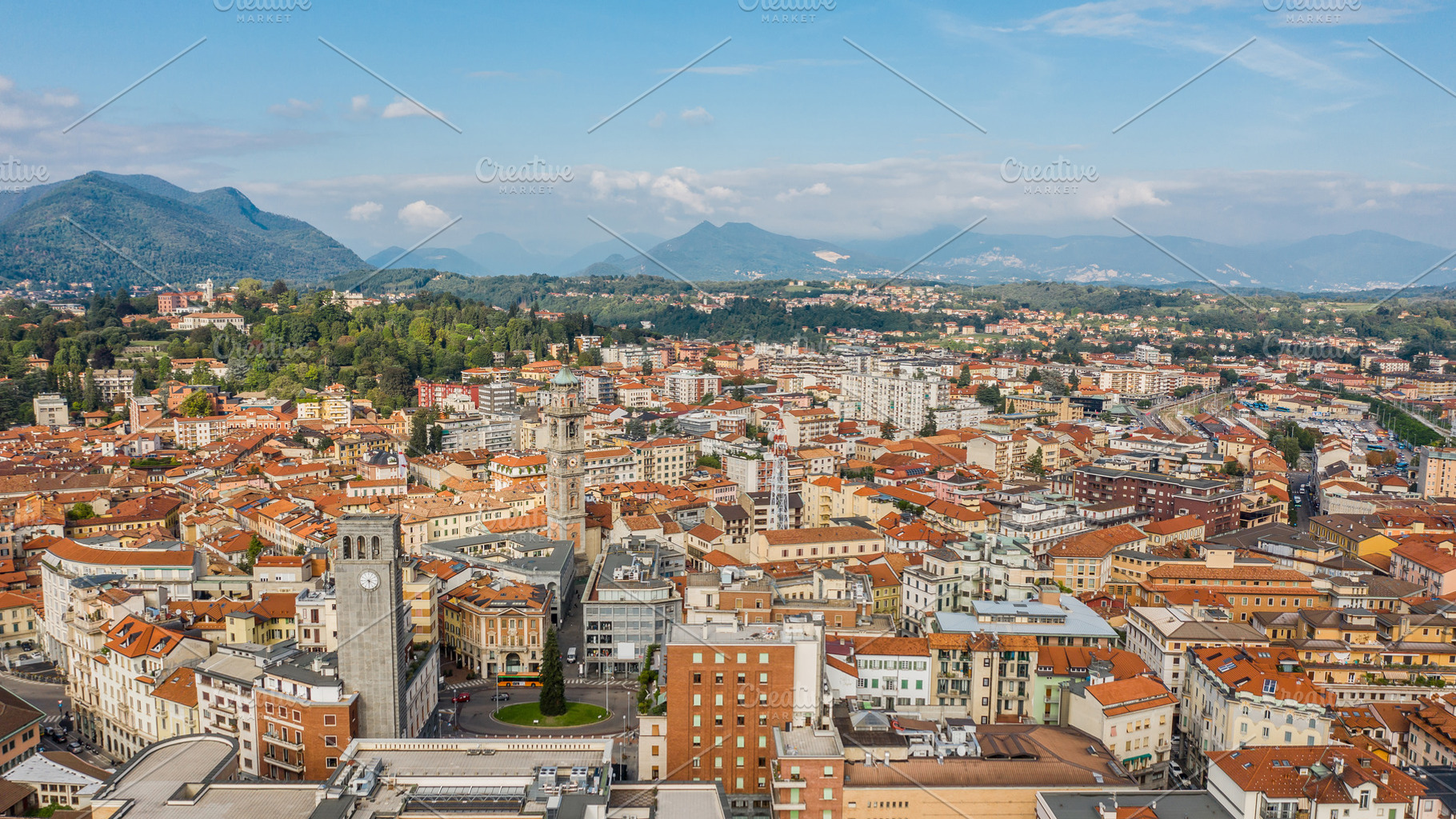 Aerial view of varese featuring varese, italy, and city, an Architecture Photo by a_medvedkov