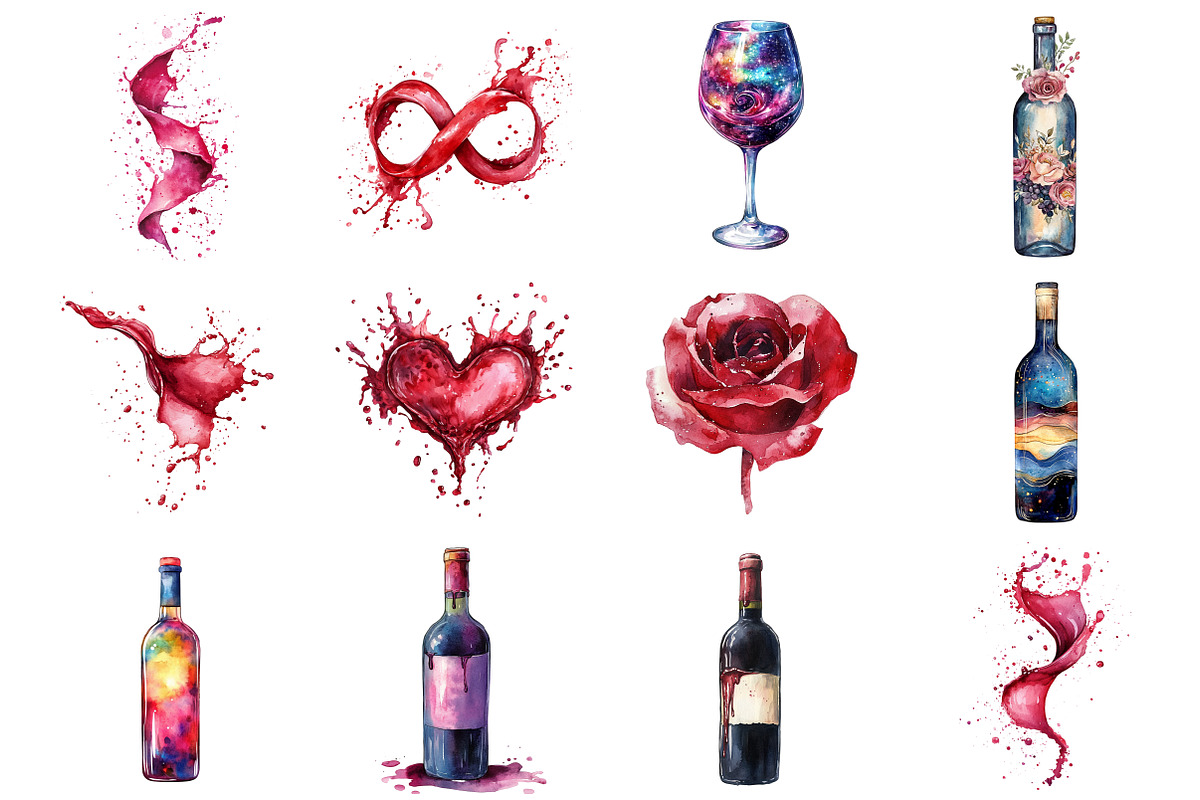 Drinking Wine Clipart, an Illustration by Design Market (Photo 3 of 4)