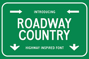 Roadway Country - Highway Font, a Sans Serif Font by Viswell (Thumbnail 1 of 10)