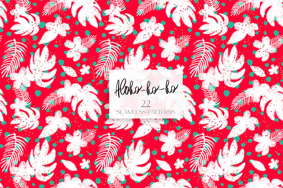 Tropical Santa Christmas Patterns, a Pattern Graphic by KaramfilaS (Photo 10 of 28)