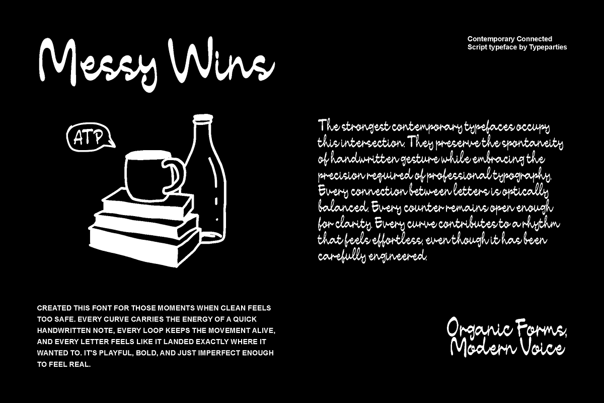 Messy Wins Alt - Bold Script Font, a Script Font by Typeparties (Photo 3 of 13)