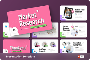 Market Research PowerPoint Template, a Presentation Template by GraphauseProject