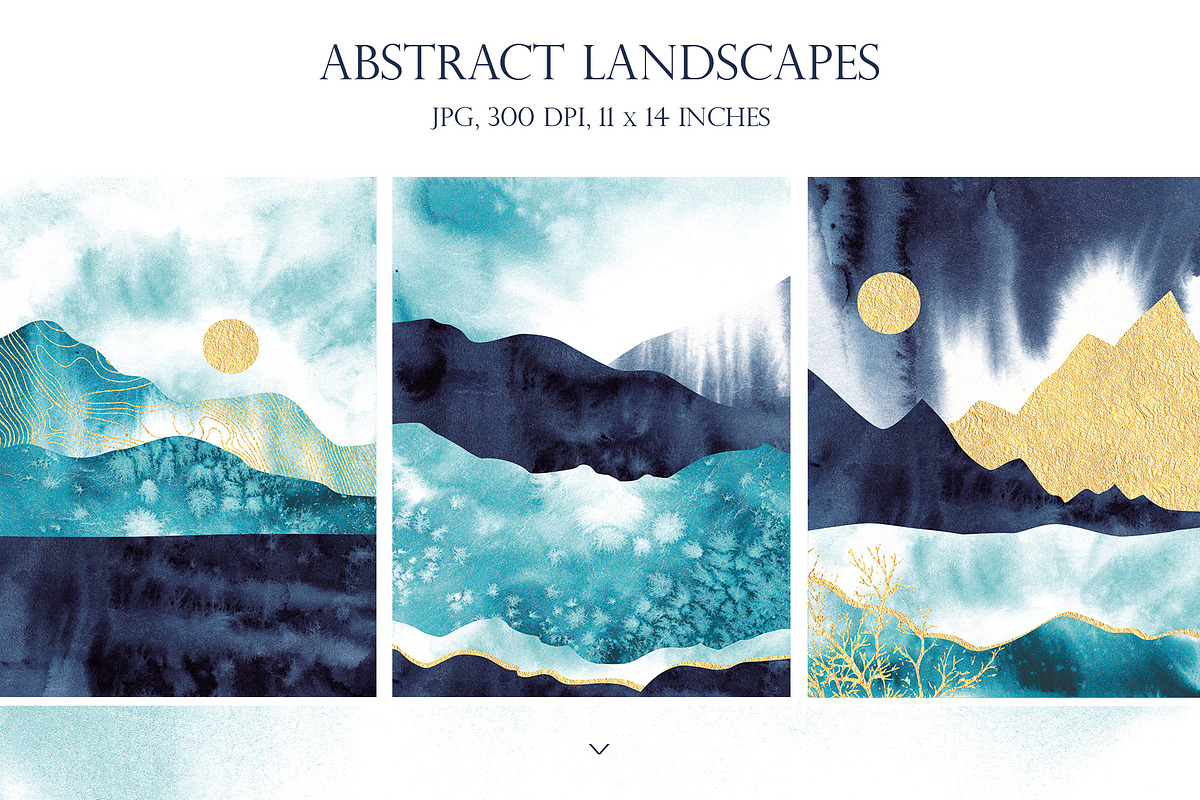 Ocean Watercolor & Gold Collection, a Decorative Illustration by InstaDesignPro (Photo 2 of 13)