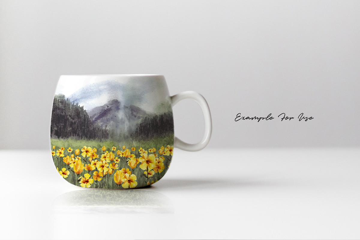 Watercolor Flowers & Landscapes, an Object Illustration by Yorda Studio (Photo 10 of 10)