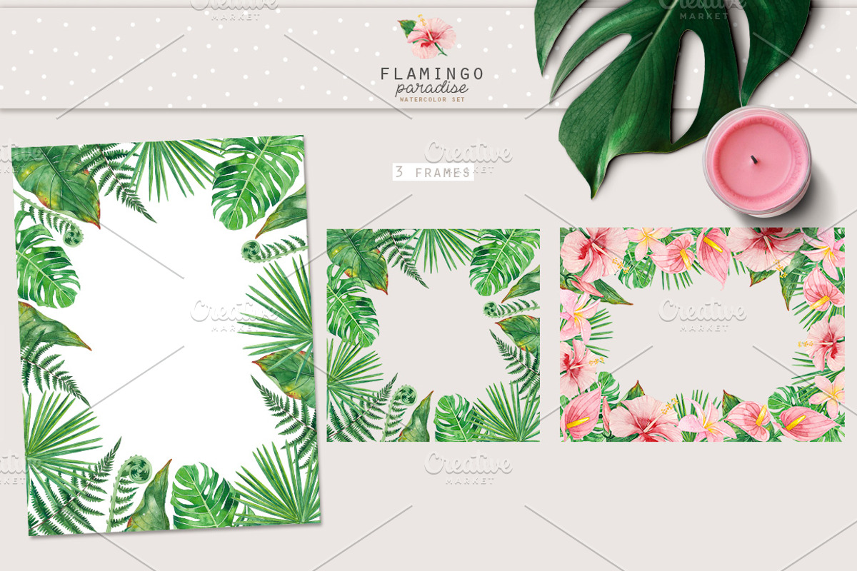 FLAMINGO PARADISE watercolor set, an Illustration by Natali Smolova (Photo 3 of 11)