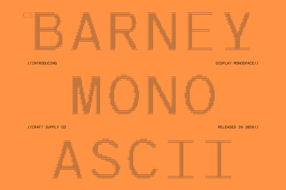 CS Barney Mono Ascii, a Sans Serif Font by Craft Supply Co. (Photo 1 of 8)