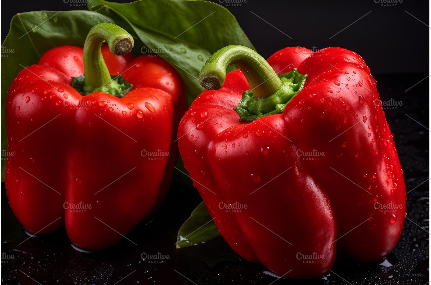 Juicy Red bells peppers. Generate Ai, a Food & Drink Photo by Ylivdesign