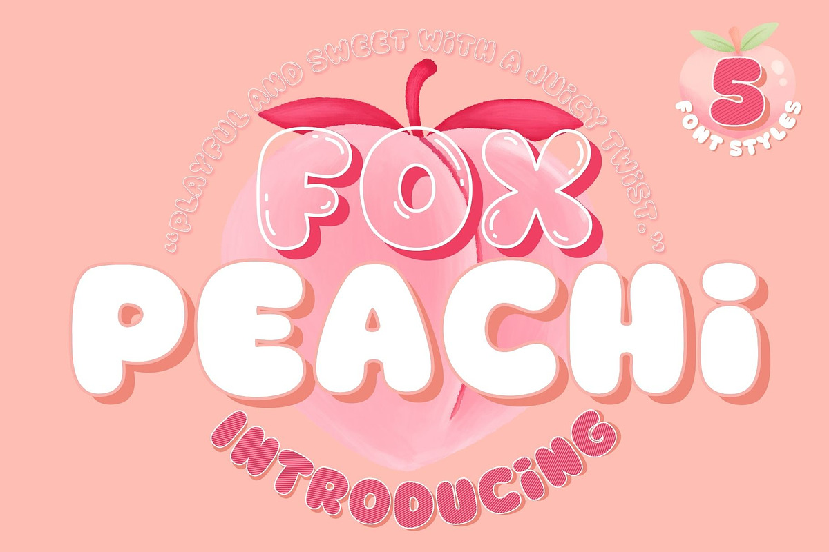 Fox Peachi: 5 Font Styles, a Symbol Font by Fox7 By Rattana (Photo 1 of 15)
