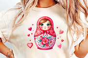 Valentine's Matryoshka Doll Clipart, an Illustration by DreamCafeArt (Thumbnail 5 of 6)