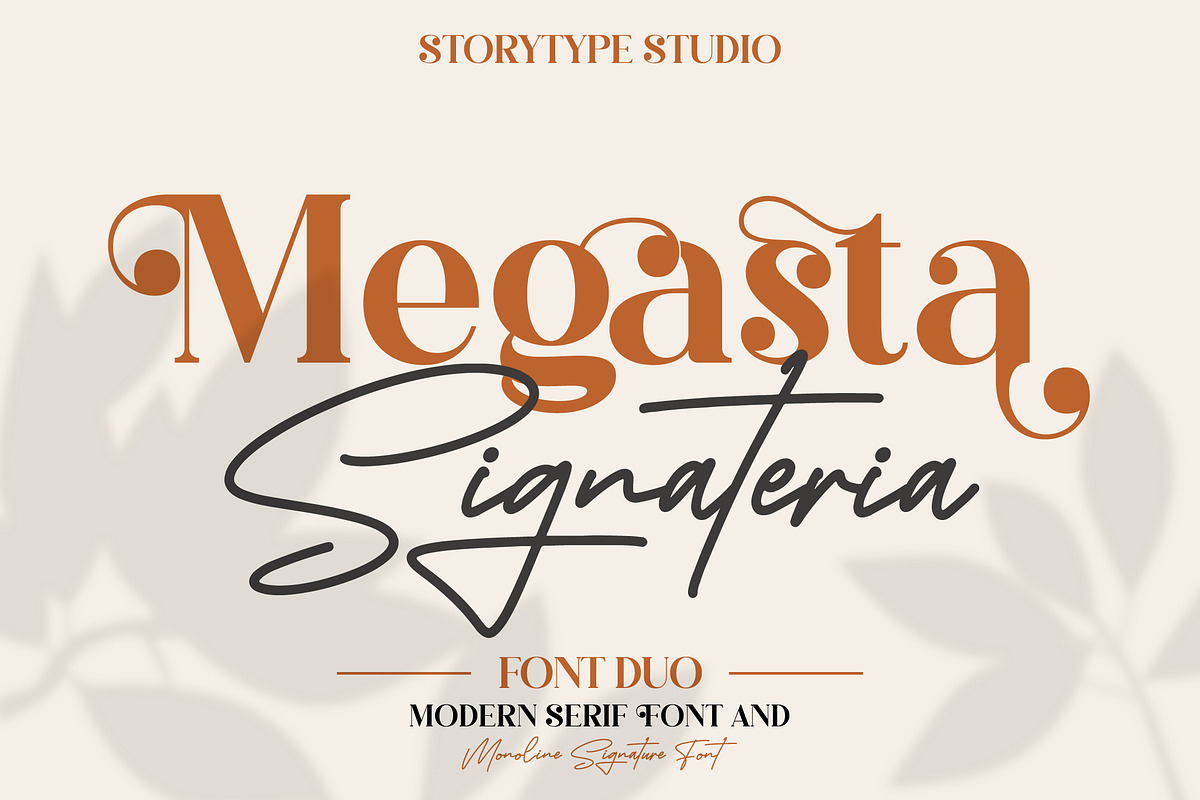 Megasta Signateria Font Duo Typeface, a Serif Font by Storytype Studio (Photo 1 of 15)