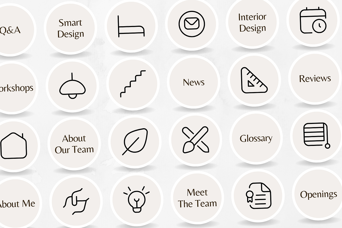 100 Interior Design Story Highlights, a Social Media Template by PatternLab. (Photo 8 of 9)